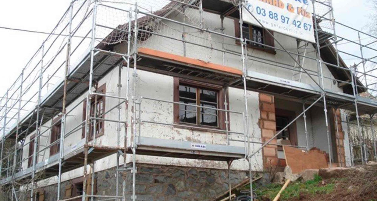 chantier derénovation d'une maison de campagne oktave